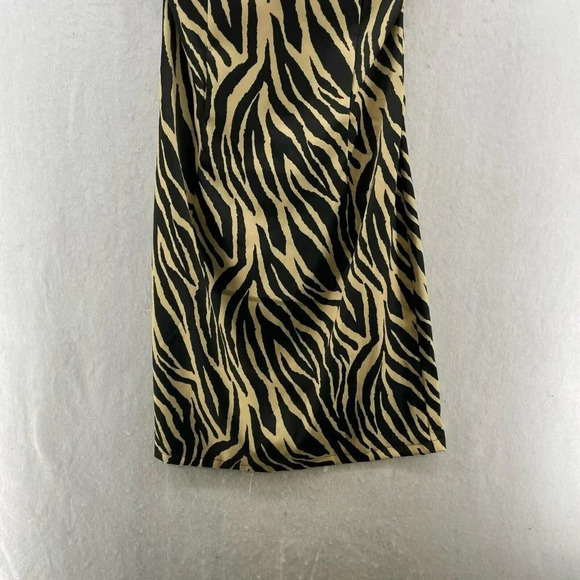 Jessica McClintock Gunne Sax Dress Sz 9 Zebra Animal Print Strapless Cocktail - Picture 6 of 10